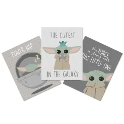 Lambs & Ivy Star Wars The Child/Baby Yoda Unframed Nursery Wall Art Decor 3pc