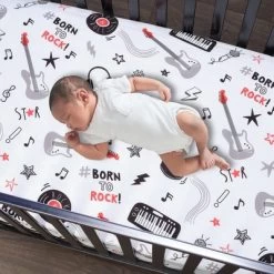 Lambs & Ivy Rock Star Musical Instruments 3-Piece Baby Crib Bedding Set - Gray -Lambs & Ivy GUEST 0fff5f44 77d3 4087 b598 dc96aeffabd3