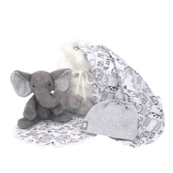 5 Piece Gray/White Luxury Soft Baby Gift Bag For Infant/Newborn -Lambs & Ivy GUEST 1571ab72 edae 4c8c aeed de36d5a47ab0