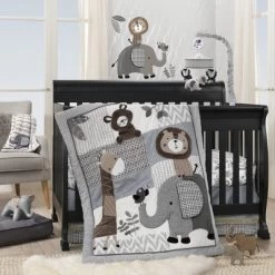 Lambs & Ivy Urban Jungle Gray/Brown Lion & Elephant Musical Baby Crib Mobile -Lambs & Ivy GUEST 1578ce5b 4518 493f 8ab5 cbb49bfb31bf