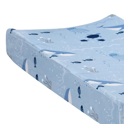 Lambs & Ivy Bubbles And Squirt Underwater Whale/Fish Soft Changing Pad Cover 2 Lambs & Ivy Bubbles And Squirt Underwater Whale/Fish Soft Changing Pad Cover - Image 2