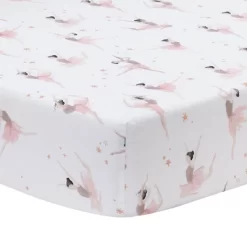 Lambs & Ivy Ballerina Baby Breathable 100% Cotton Fitted Crib Sheet - White -Lambs & Ivy GUEST 20b4430c 2e96 41f3 9425 a75bfbae056a