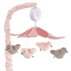 Lambs & Ivy Petals Pink/Gray Birds Musical Baby Crib Mobile Soother Toy -Lambs & Ivy GUEST 22421931 ec9c 4368 95ae e5887d4cce53