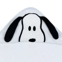 Lambs & Ivy Snoopy Baby/Infant Cotton Hooded Bath Towel - White