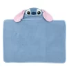 Lambs & Ivy Disney Stitch Luxury Blue Cotton Terry Hooded Baby Bath Towel