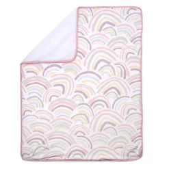 Lambs & Ivy Signature Rainbow Minky/Faux Shearling Soft Fleece Baby Blanket