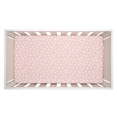 Lambs & Ivy Daisy Dreams Breathable 100% Cotton Baby Fitted Crib/Toddler Sheet - Pink 5 Lambs & Ivy Daisy Dreams Breathable 100% Cotton Baby Fitted Crib/Toddler Sheet - Pink - Image 5