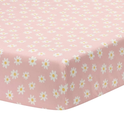 Lambs & Ivy Daisy Dreams Breathable 100% Cotton Baby Fitted Crib/Toddler Sheet - Pink 7 Lambs & Ivy Daisy Dreams Breathable 100% Cotton Baby Fitted Crib/Toddler Sheet - Pink - Image 7
