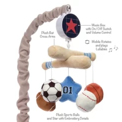 Lambs & Ivy Baby Sports Musical Baby Crib Mobile Soother Toy - Gray -Lambs & Ivy GUEST 2e88b92f bc57 42ff 9963 1306527f0a05