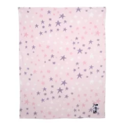 Lambs & Ivy Disney Baby Minnie Mouse Appliqued Pink Star Fleece Baby Blanket