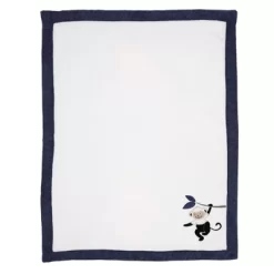 Lambs & Ivy Jungle Party White/Navy Monkey Soft Fleece Baby Blanket