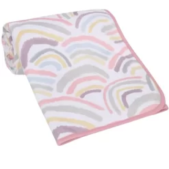 Lambs & Ivy Signature Rainbow Minky/Faux Shearling Soft Fleece Baby Blanket -Lambs & Ivy GUEST 3c95b03e 3629 4a38 9aa3 f382e0d239d0