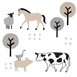 Lambs & Ivy Baby Farm Animals 5-Piece White/Taupe Baby Crib Bedding Set -Lambs & Ivy GUEST 3f0c284d fb7e 402d 8968 399ee4b77e28