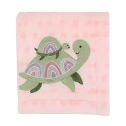 Lambs & Ivy Sea Dreams Cozy Pink Fleece Turtle Applique Baby Blanket -Lambs & Ivy GUEST 41b1d719 4620 4120 8452 98918d5c645b