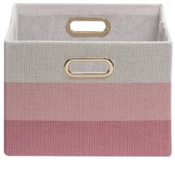 Lambs & Ivy Pink Ombre Foldable/Collapsible Storage Bin/Basket