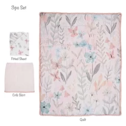 Lambs & Ivy Baby Blooms 3-Piece Pink Floral/Butterfly Baby Crib Bedding Set -Lambs & Ivy GUEST 4825fe29 2591 47cc a6e6 a3f6958c11ca