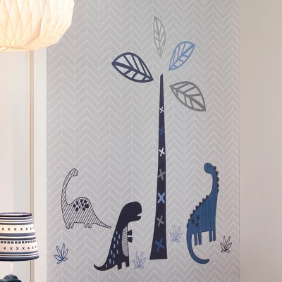 Lambs & Ivy Baby Dino Blue/White Dinosaur Nursery 6-Piece Crib Bedding Set 8 Lambs & Ivy Baby Dino Blue/White Dinosaur Nursery 6-Piece Crib Bedding Set - Image 8