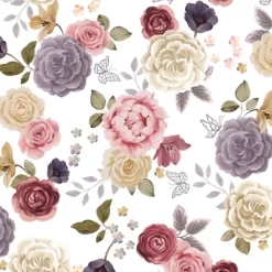 Lambs & Ivy Secret Garden Floral Cotton Baby Fitted Crib Sheet - White -Lambs & Ivy GUEST 52bfd39b 05db 4f25 94d3 c1b7c36a1a21