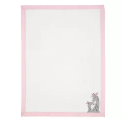Lambs & Ivy Giraffe And A Half Soft White Fleece Appliqued Baby Blanket