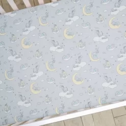 Lambs & Ivy Disney Baby Cozy Friends Winnie The Pooh Fitted Crib Sheet - Gray