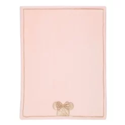 Lambs & Ivy Disney Baby Pink/Rose Gold MINNIE MOUSE Appliqued Baby Blanket