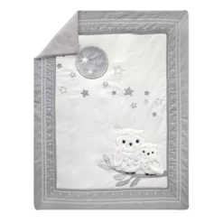 Lambs & Ivy Luna White/Gray Celestial Owl 4-Piece Nursery Baby Crib Bedding Set -Lambs & Ivy GUEST 57f334c1 f173 4655 94a7 e8ec7958b690