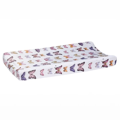 Lambs & Ivy Butterfly Dreams Soft/Cozy Fleece Changing Pad Cover - White 1 Lambs & Ivy Butterfly Dreams Soft/Cozy Fleece Changing Pad Cover - White