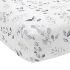 Lambs & Ivy Painted Forest Cotton Fitted Crib Sheet - Gray, White, Outdoors -Lambs & Ivy GUEST 5ccea94d 3fb1 49df 8e20 b5d9642f32a9