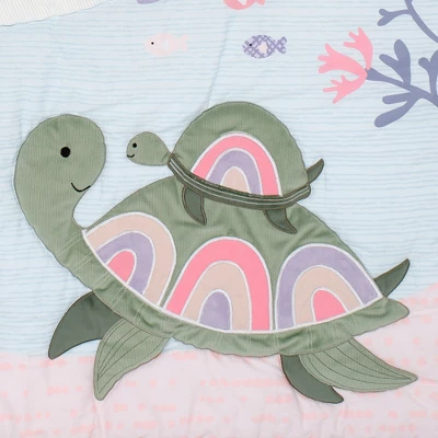 Lambs & Ivy Sea Dreams 3-Piece Dolphin/Turtle Nautical Baby Crib Bedding Set 7 Lambs & Ivy Sea Dreams 3-Piece Dolphin/Turtle Nautical Baby Crib Bedding Set - Image 7