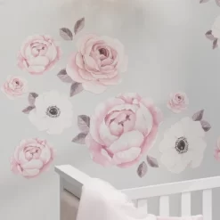 Lambs & Ivy Floral Garden Watercolor/Pink Linen 5-Piece Baby Crib Bedding Set -Lambs & Ivy GUEST 605d77d7 ca50 4901 82b8 997c78681b08