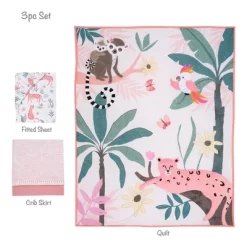 Lambs & Ivy Enchanted Safari Leopard/Lemur Jungle 3-Piece Baby Crib Bedding Set -Lambs & Ivy GUEST 606e4e0a 79fb 4cf1 81c0 f02ffa7cb536
