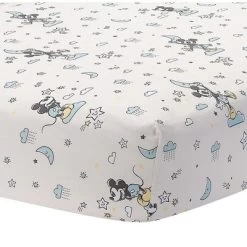 Lambs & Ivy Disney Baby Moonlight Mickey Mouse Fitted Crib Sheet - White -Lambs & Ivy GUEST 60bd1269 6add 474e a3e6 dfcb1fc0621c