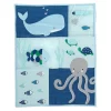Lambs & Ivy Oceania 6-Piece Baby Crib Bedding Set - Blue Ocean, Nautical, Aquatic, Whale, Octopus Theme