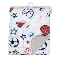 Lambs & Ivy Baby Sports White Fleece Baby Blanket - Football/Basketball/Baseball -Lambs & Ivy GUEST 6996499c 2193 47a5 bcd7 debc95530fcf