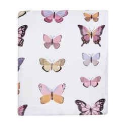 Lambs & Ivy Butterfly Dreams Ultra-Soft Fleece/Faux Shearling Baby Blanket -Lambs & Ivy GUEST 6bb553ef 62b8 42fe be1b 5fac86cef713
