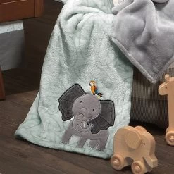 Lambs & Ivy Jungle Friends Appliqued Fleece Nursery Baby Blanket - Elephant -Lambs & Ivy GUEST 6d1c8731 3fee 4d44 b4d5 367bfa85f84c