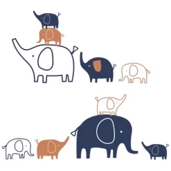 Lambs & Ivy Playful Elephant Blue/White/Caramel Nursery Wall Decals/Stickers -Lambs & Ivy GUEST 70570f78 c03b 4e61 b614 db1284db0910