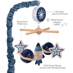 Lambs & Ivy Sky Rocket Planets/Stars Musical Baby Crib Mobile Soother Toy- Blue -Lambs & Ivy GUEST 71499d94 4b3d 446c ac53 7b9850e8c3b1