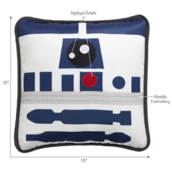 Lambs & Ivy Star Wars Signature R2D2 White/Blue Decorative Throw Pillow