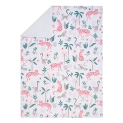 Lambs & Ivy Enchanted Safari Animals White Ultra Soft Jungle Baby Blanket