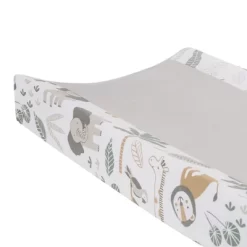 Lambs & Ivy Jungle Friends Soft, Warm & Cozy Safari Changing Pad Cover - Gray -Lambs & Ivy GUEST 73a8e00c 8916 4a44 839b de6a2d596298