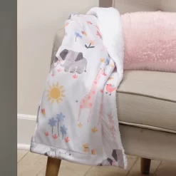 Lambs & Ivy Jazzy Jungle White Fleece Safari Animals Soft Baby Blanket -Lambs & Ivy GUEST 754b7117 603c 4987 9782 c5faab72eed5