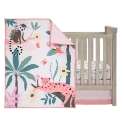 Lambs & Ivy Enchanted Safari Leopard/Lemur Jungle 3-Piece Baby Crib Bedding Set