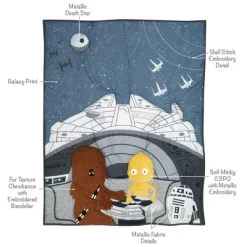 Lambs & Ivy Star Wars Signature Millennium Falcon 4-Piece Baby Crib Bedding Set