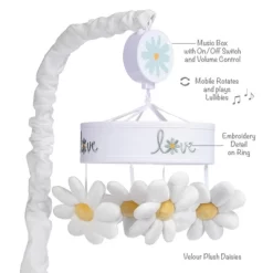 Lambs & Ivy Sweet Daisy White Floral Musical Baby Crib Mobile Soother Toy -Lambs & Ivy GUEST 8c9d11d5 3a13 48aa a79c 9f4282f2af06