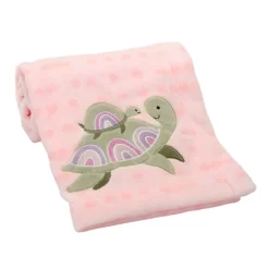 Lambs & Ivy Sea Dreams Cozy Pink Fleece Turtle Applique Baby Blanket -Lambs & Ivy GUEST 8e3af716 c859 4078 b4a9 caa97461ba4e