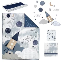 Lambs & Ivy Sky Rocket 5-Piece Blue Galaxy/Space Nursery Baby Crib Bedding Set -Lambs & Ivy GUEST 8e731df4 1378 49e9 82a3 e6d5314ce8e8