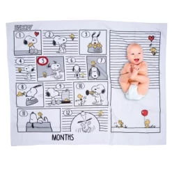 Lambs & Ivy Snoopy Milestone Photo Opportunity Black/White Fleece Baby Blanket -Lambs & Ivy GUEST 92144cd0 898e 4c04 8afe d18e21552afd