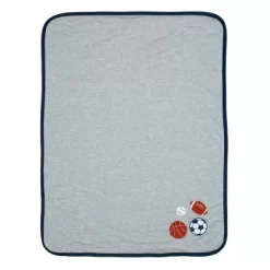 Lambs & Ivy Hall Of Fame Sports Jersey/Faux Shearling Cozy Baby Blanket
