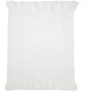 Lambs & Ivy Signature White Ruffled Lux Minky/Jersey Chevron Baby Blanket